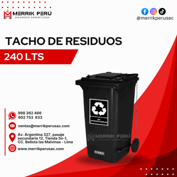 Tacho de Residuos 240Lts - Imagen 4
