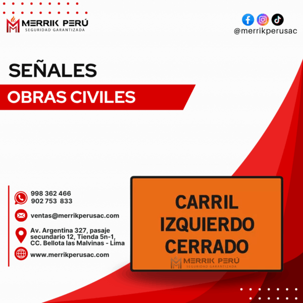 SEÑAL CARRIL CERRADO