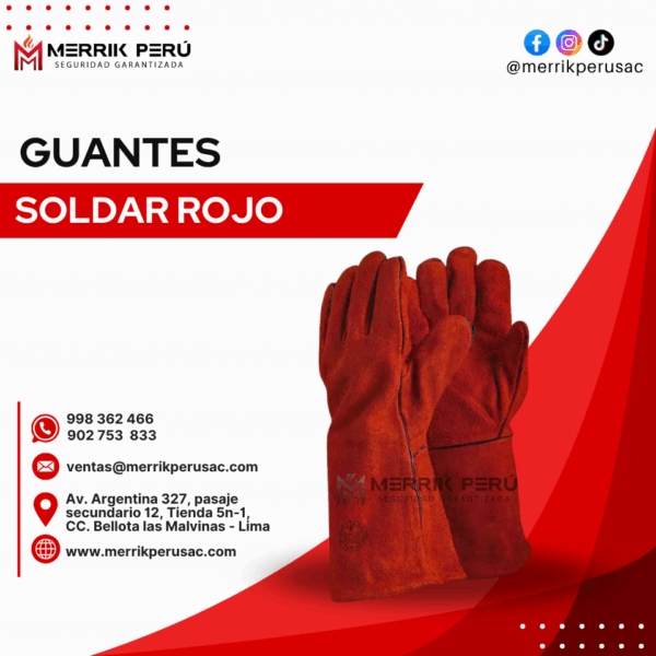 Guantes de soldar rojo