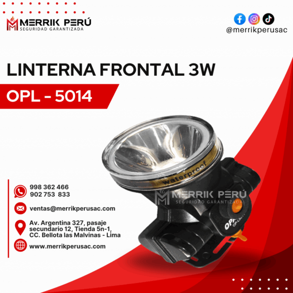 Linterna frontal 3 watts OPL-5014