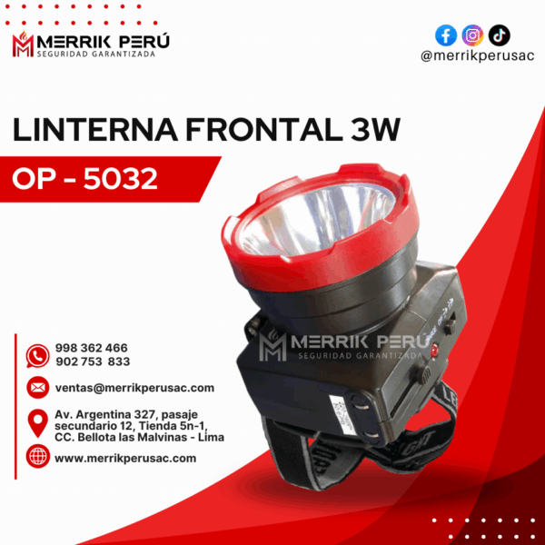 Linterna frontal 3 watts OP-5032