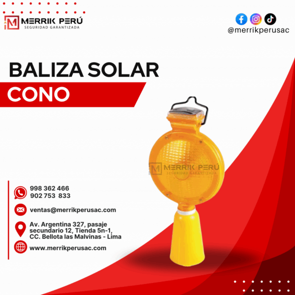 Baliza solar para cono