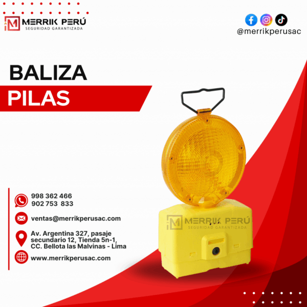 Baliza a pilas para cono