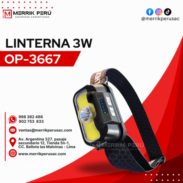 Linterna 3 watts inteligente OP-3667