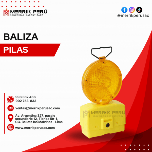 Baliza a pilas para cono