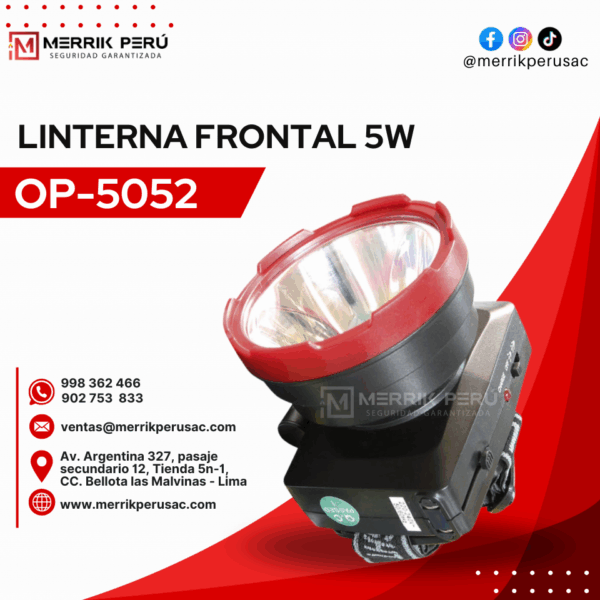Linterna frontal de 5 watts OP-5052