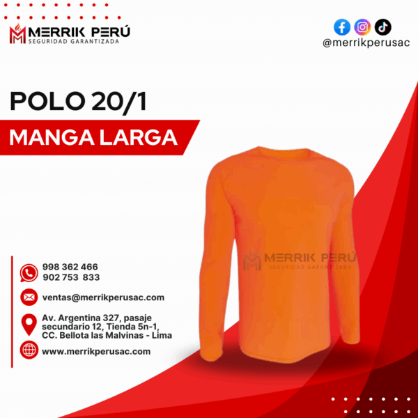 Polo manga larga 20/1